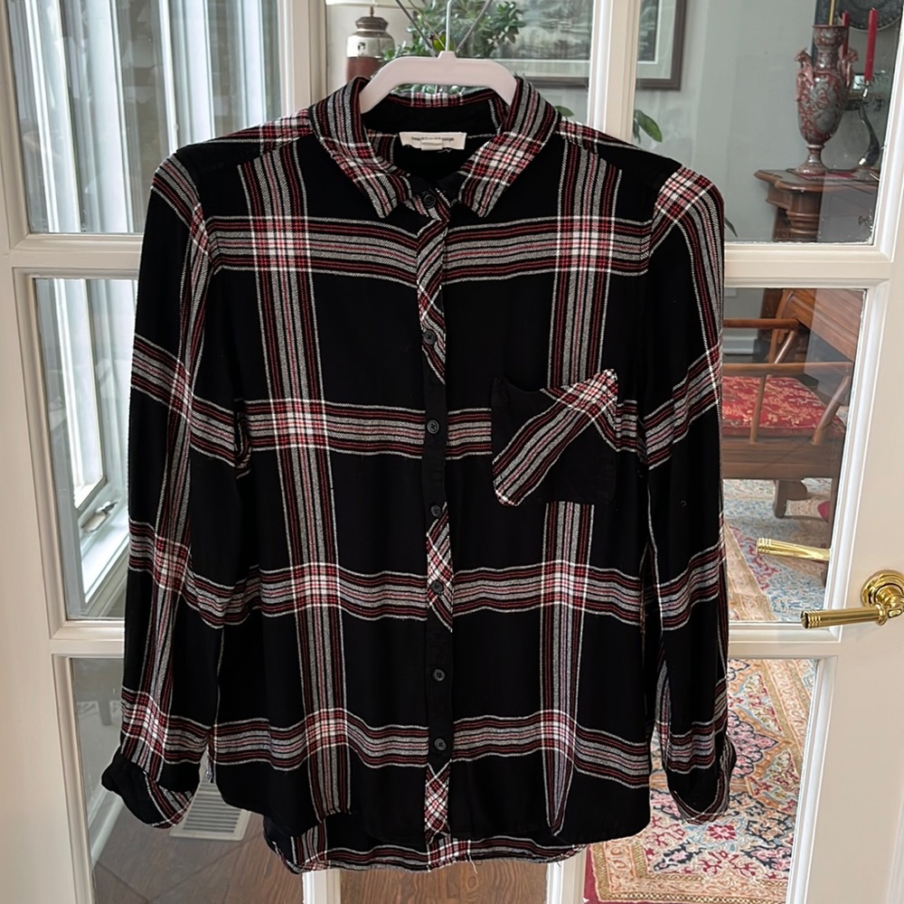 Beachlunchlounge collection light flannel black red/white strip Size L